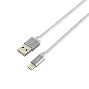 Lightning 充電&同期用 アルミニウムカラー フラットケーブル 1m ホワイト AL-ALC10W