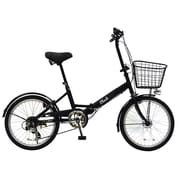 折りたたみ自転車 ノーパンクタイヤ 20型 外装6段変速 マットブラック FDN-CC206HD