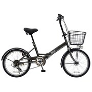 折りたたみ自転車 ノーパンクタイヤ 20型 外装6段変速 ガンメタ FDN-CC206HD