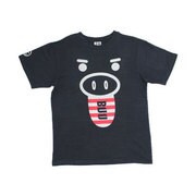 BU1132360 [美豚シリーズ BUU美豚 つむぎ天竺半袖Tシャツ L 漆黒 ブラック]