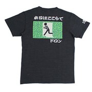 BU1132387 [ここらでドロン つむぎ天竺半袖Tシャツ L 漆黒 ブラック]