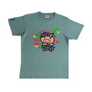 BU1142192 [フラダンス美豚クルーネック つむぎ天竺半袖Tシャツ LL 青緑 ケリーグリーン]