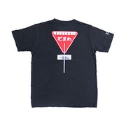 BU1142208 [だまれ標識クルーネック つむぎ天竺半袖Tシャツ LL 漆黒 ブラック]