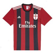 G92481 [2014-15 ACミラン ホーム ユニフォーム半袖Tシャツ メンズ LMD17 Oサイズ ブラック×ビクトリーレッドS04×コアホワイト]