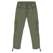 M39598 [W ESSENTIALS タッサー カーゴカプリパンツ ITU56 レディース OTサイズ アースグリーンS13]