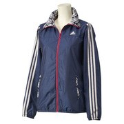 S03530 [W ADIDASBLOOM ウインドブレーカージャケット T ITX26 レディース OTサイズ カレッジネイビー/パールグレー]