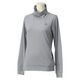 S04720 [W ACTIVETRAINING 裏起毛ボーダー ハイネック長袖 T シャツ JED76 レディース J/M ブラック/クリアグレー]
