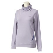 S04721 [W ACTIVETRAINING 裏起毛ボーダー ハイネック長袖 T シャツ JED76 レディース J/M パープル/パールグレー]