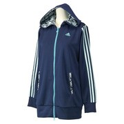 S06953 [W ADIDASBLOOM ジャージロングパーカー ITX21 レディース Sサイズ カレッジネイビー]