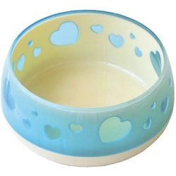 おいしく見えるワン食器 S ハート 青