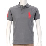 COSTOM FIT ポロシャツ 半袖 L グレー [Lサイズ グレー]