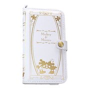 iP5s Old Book Case MKMN WH [iPhone 5s/5c/5専用 手帳型ケース ミッキー＆ミニー ホワイト]