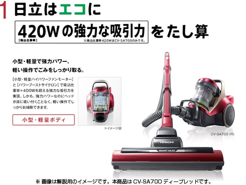 日立 HITACHI 手厚く 掃除機 サイクロン式クリーナー（CV-SA700）