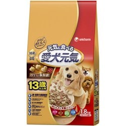 愛犬元気 13歳以上用 ささみ・ビーフ・緑黄色野菜・小魚入り [犬用 ドライフード 1.8kg 13歳以上 総合栄養食]