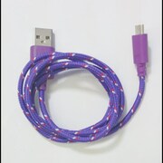 布スリーブmicroUSBカラーケーブル ムラサキ BI-COLOCBL/M