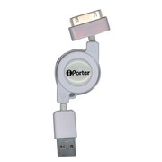 iPhone/iPod用 リール式 データ転送&充電USB充電器 UKJ-PHWH