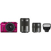 EOS M2 ダブルズームキット レッド [ボディ レッド＋交換レンズ「EF-M18-55mm F3.5-5.6 IS STM」「EF-M55-200mm F4.5-6.3 IS STM」]