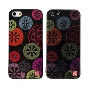 SP892 [iPhone5s/5用 和彩美「和隠」 堅装飾カバー 透し 隠れ源氏車 水玉]