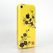 SP1228 [iPhone5c用 和彩美「ふるる」 堅装飾カバー 透し 梅に小鳥]