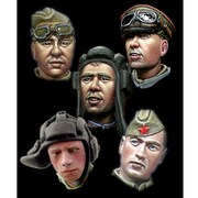 H013 WWII ロシア兵の頭部セット#1 [1/35スケール レジンフィギュア]