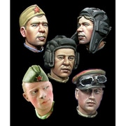 H014 WWII ロシア兵の頭部セット#2 [1/35スケール レジンフィギュア]