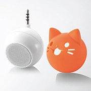スマートフォン用充電式スピーカー アニマル ネコ オレンジ ASP-SMP050NEKO