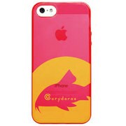 ip5-i-045 [iPhone SE/5s/5用 クリアカバー コリドラス シルエット クリアピンク]