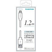 Lightning充電・同期ケーブル ストレートタイプ 1.2m ホワイト TIH11LW