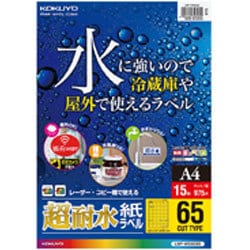 カラーレーザー＆カラーコピー用超耐水紙ラベル A4 15枚 LBP-WS6965