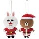LINE FRIENDS ボールチェーン付 サンタコスチューム ブラウン＆コニー