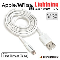 ヨドバシ Com ラスタバナナ Rastabanana Rbmfi019 Lightningケーブル Mfi認証 Usb充電通信 フラットケーブル 1m ホワイト 通販 全品無料配達