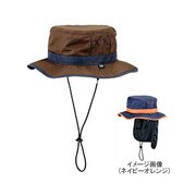 DC-7703 吸水速乾サンシェイド付き撥水ハット [撥水ハット ブラウンネイビー F]