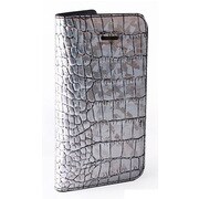 GZ3807i5S [HologramCroco Diary iPhone SE/5s/5用ケース レザー シルバー]