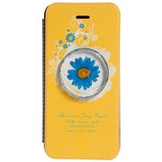M3791i5S [Christal Daisy iPhone SE/5s/5用ケース レザー 押し花入 イエロー]