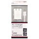 AC充電器 microUSBケーブル一体型 1.0m 2.1A スイングコンセント採用 ホワイト AC-214WH