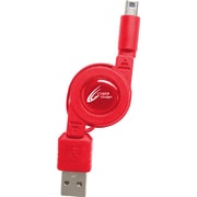 3DS/3DS LL用 巻き取りUSB充電ケーブル [レッド]
