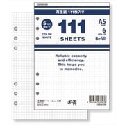 111シリーズ徳用リフィル A5サイズ 111方眼罫ノート 5.0mm方眼 ホワイト DAR4010 W