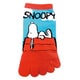 SNAP623J [5本指ソックス ピーナッツ スヌーピー ブルー×レッド]