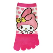 SRSOC494J [5本指ソックス マイメロディ ハート ホワイト×ピンク 22～24cm]