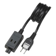 ACアダプター用タップ 1P 1m WAC-1001B(BK)