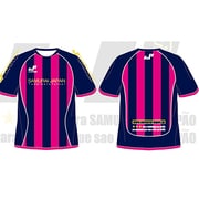 SJ0079 [定番ストライプ プラクティスシャツ XL ネイビー×ピンク/004]