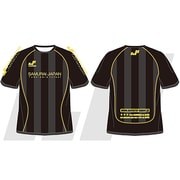 SJ0079 [定番ストライプ プラクティスシャツ XL ブラック×チャコール/218]