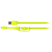 iPhone/iPad用 TYLT 3.3ft 1M DUO SYNCABLE - MICRO LIGHTNING - USB GREEN IP5-MIC1MG-T