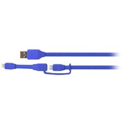 iPhone/iPad用 TYLT 3.3ft 1M DUO SYNCABLE - MICRO LIGHTNING - USB BLUE IP5-MIC1MBL-T