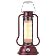 電気暖房 ミニハロゲンヒーター Lantern 300W 転倒OFFスイッチ ボルドーレッド AMH-380-RD