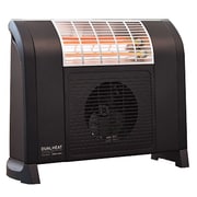 電気暖房 デュアルヒーター 1200W 転倒OFFスイッチ 180分オフタイマー マットブラック ADH-712-BK