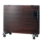 電気暖房 ガラスパネルヒーター 木目調 ダークブラウン PH-1427DB