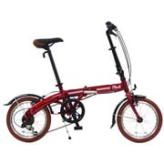 折りたたみ自転車 ノーパンクタイヤ 16型 外装6段変速 レッド FDN-CC166AL