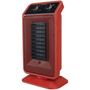 パーソナルセラミックヒーター Pieria（ピエリア） 1200/600W 転倒時電源OFF 首振り機能付 レッド DCH-1405(RD)