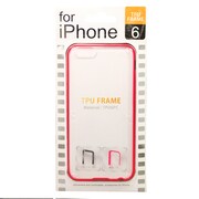 J-iP14-04RD [iPhone 6用 TPUフレーム レッド×クリア]